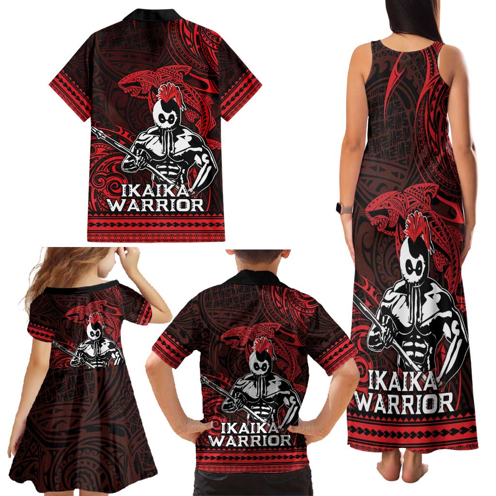 Hawaii Ikaika Warrior Family Matching Tank Maxi Dress and Hawaiian Shirt Hawaiian Tribal Tattoo DT04 - Polynesian Pride