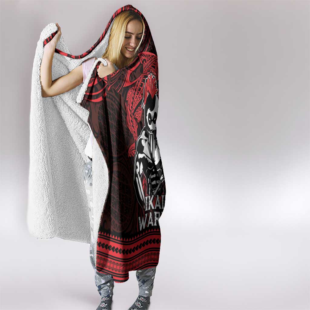 Hawaii Ikaika Warrior Hooded Blanket Hawaiian Tribal Tattoo