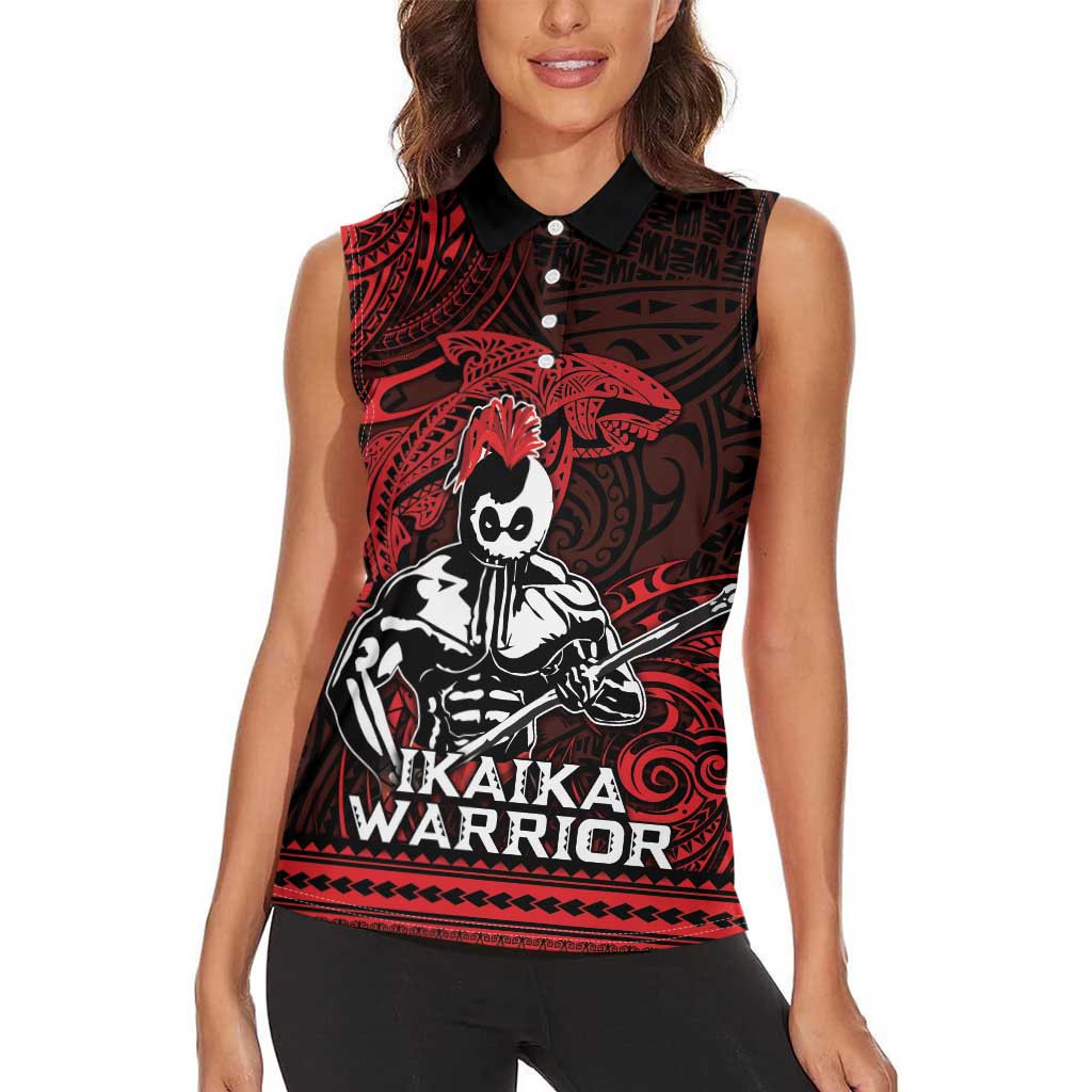 Hawaii Ikaika Warrior Women Sleeveless Polo Shirt Hawaiian Tribal Tattoo DT04 - Polynesian Pride