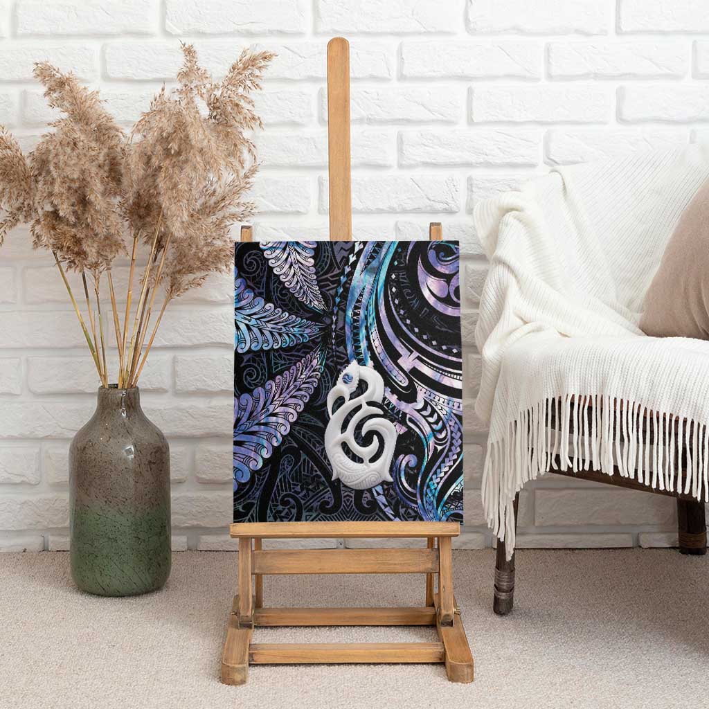 New Zealand Aotearoa Canvas Wall Art Maori Hei Manaia Purple Paua Shell