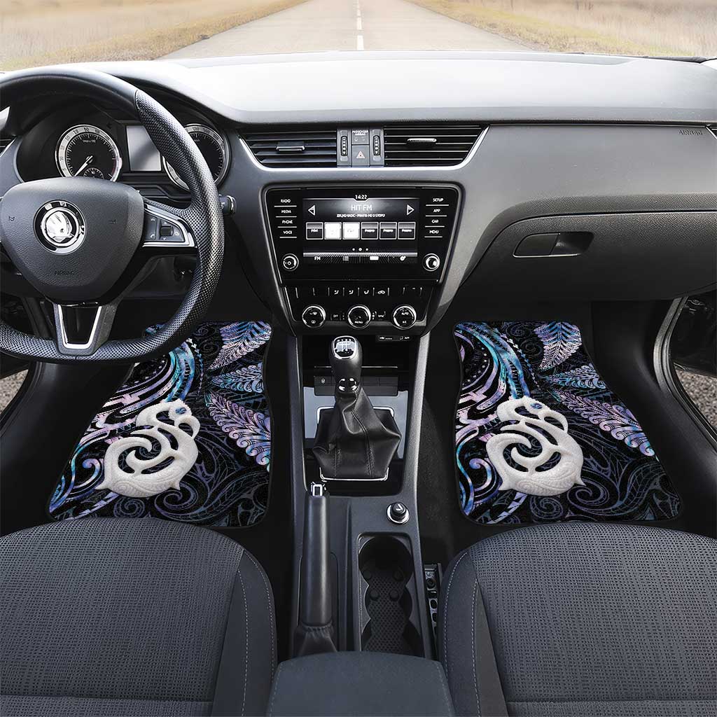 New Zealand Aotearoa Car Mats Maori Hei Manaia Purple Paua Shell