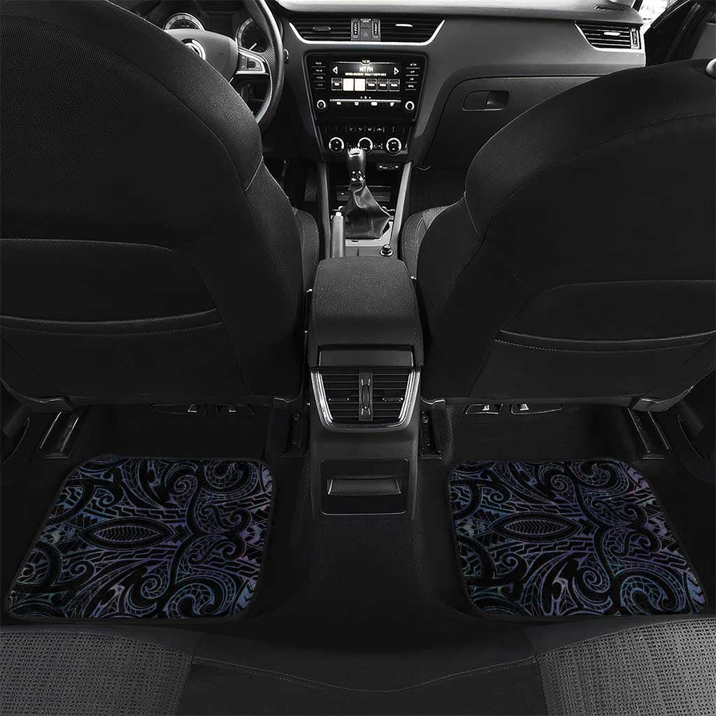 New Zealand Aotearoa Car Mats Maori Hei Manaia Purple Paua Shell