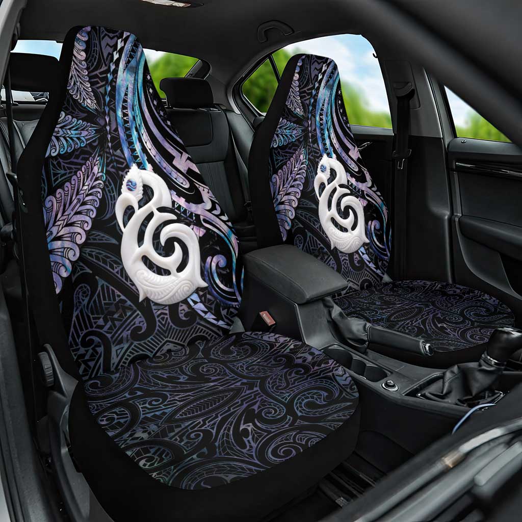 New Zealand Aotearoa Car Seat Cover Maori Hei Manaia Purple Paua Shell DT04 One Size Purple - Polynesian Pride