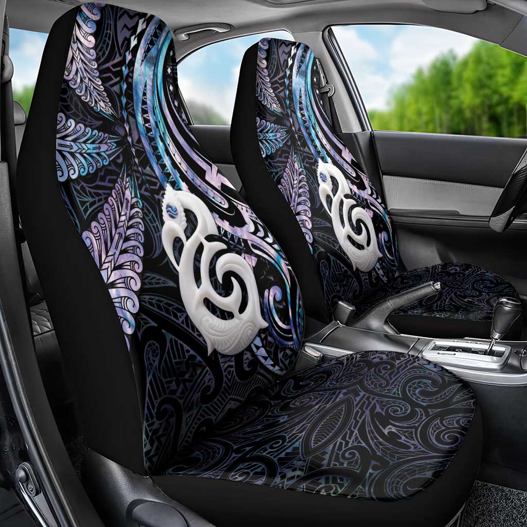 New Zealand Aotearoa Car Seat Cover Maori Hei Manaia Purple Paua Shell DT04 - Polynesian Pride
