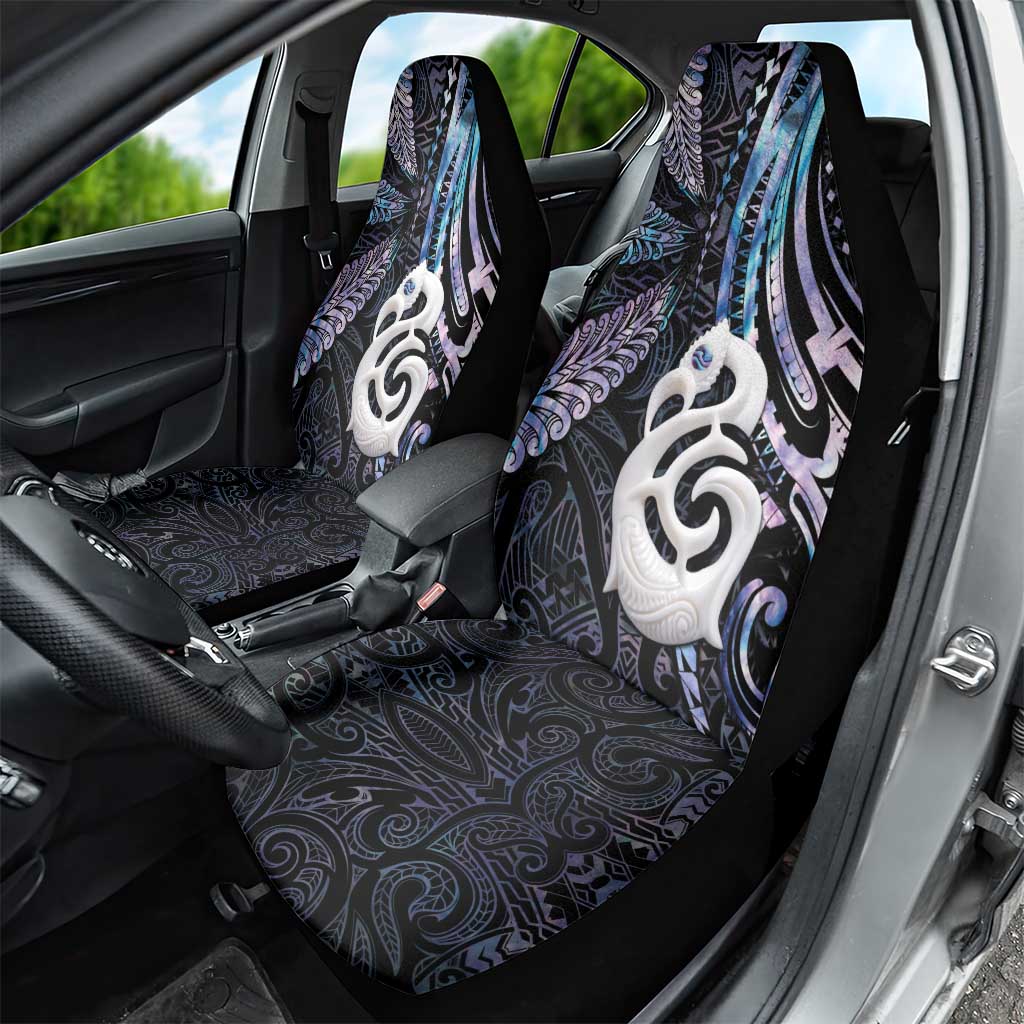 New Zealand Aotearoa Car Seat Cover Maori Hei Manaia Purple Paua Shell DT04 - Polynesian Pride