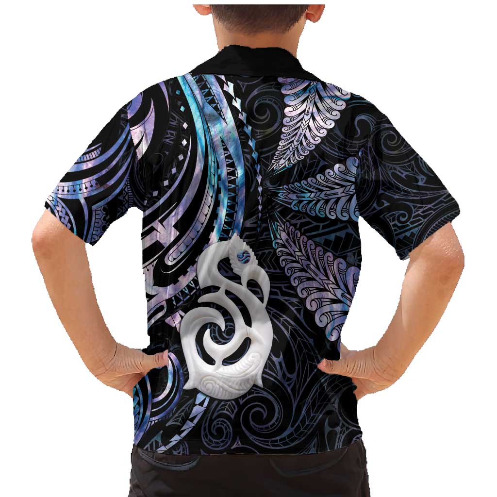 New Zealand Aotearoa Family Matching Mermaid Dress and Hawaiian Shirt Maori Hei Manaia Purple Paua Shell DT04 - Polynesian Pride