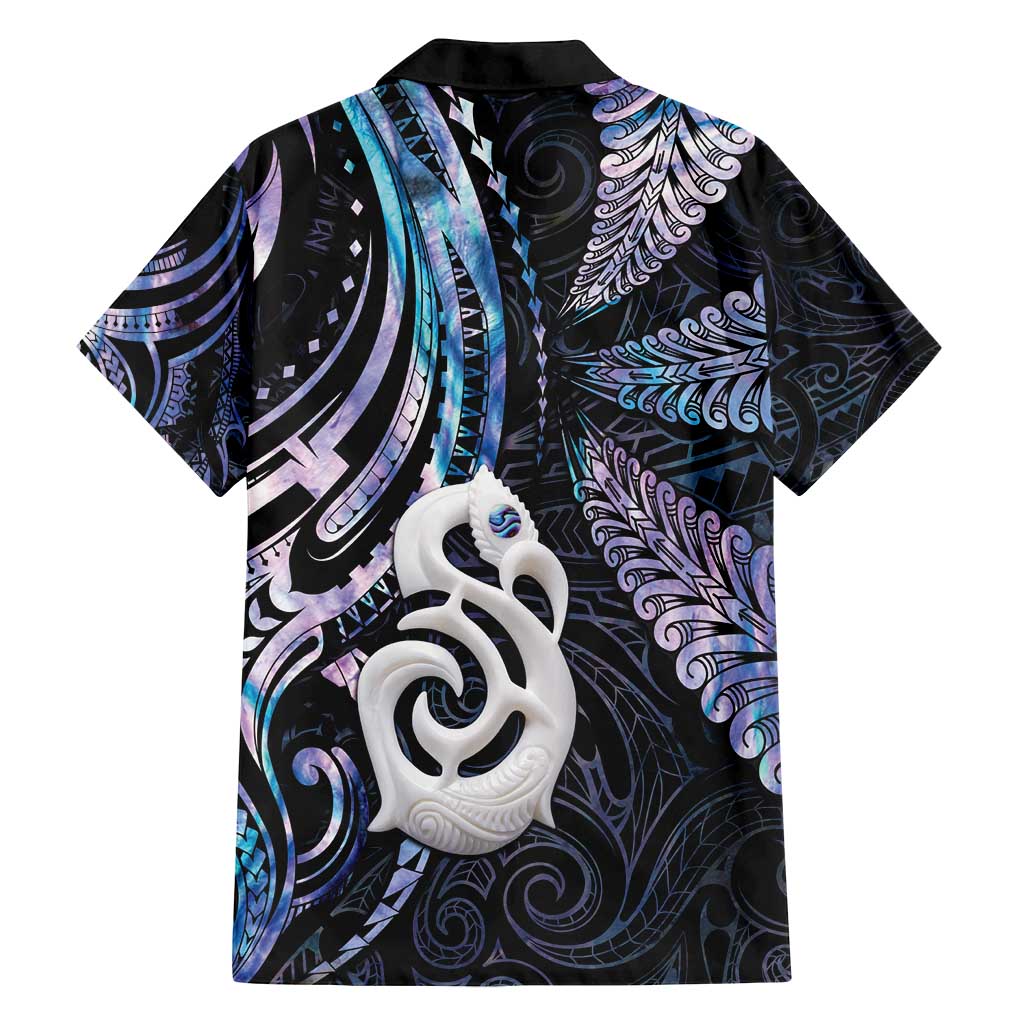 New Zealand Aotearoa Family Matching Puletasi and Hawaiian Shirt Maori Hei Manaia Purple Paua Shell DT04 - Polynesian Pride