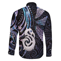 New Zealand Aotearoa Family Matching Summer Maxi Dress and Hawaiian Shirt Maori Hei Manaia Purple Paua Shell DT04 - Polynesian Pride