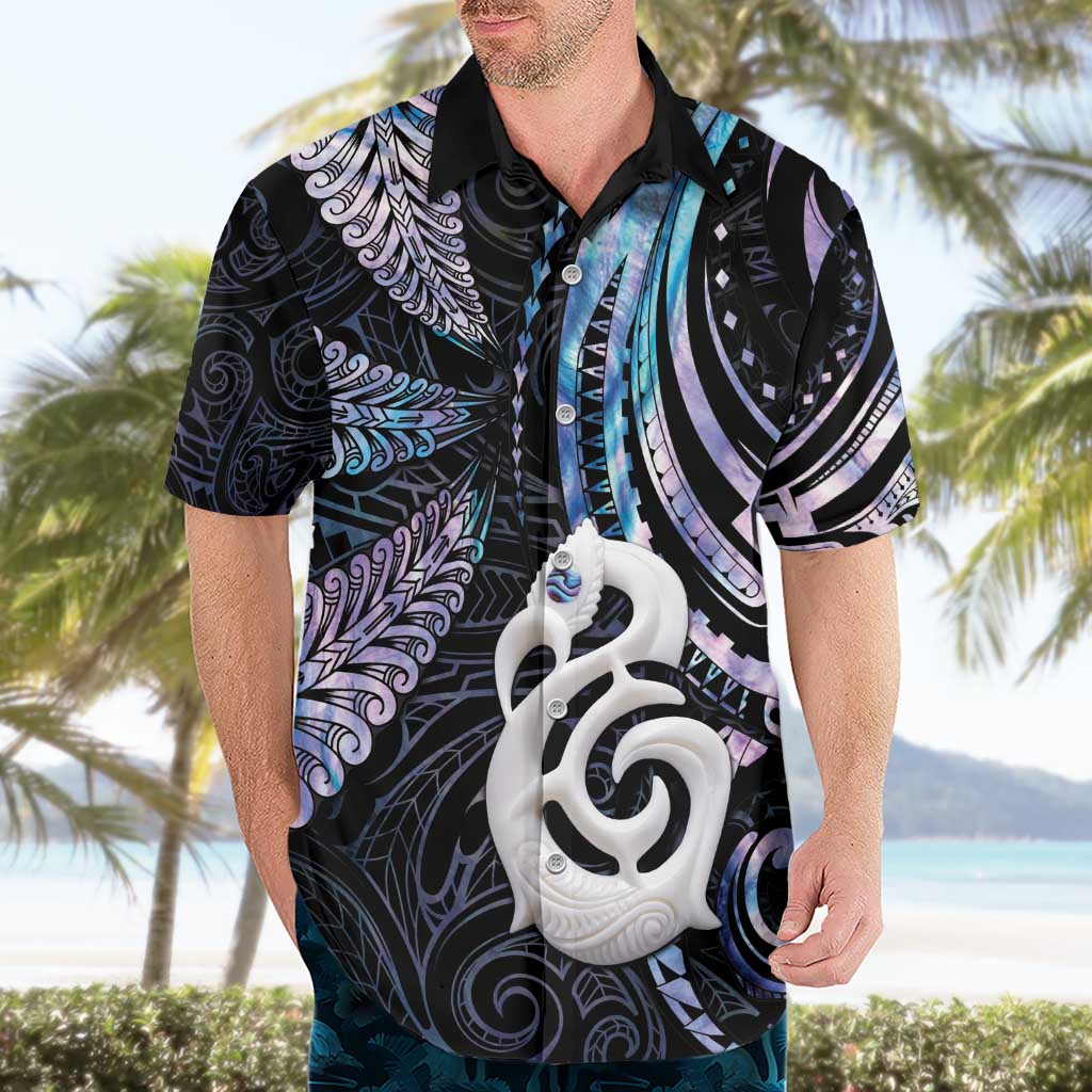 New Zealand Aotearoa Hawaiian Shirt Maori Hei Manaia Purple Paua Shell DT04 - Polynesian Pride