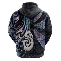 New Zealand Aotearoa Hoodie Maori Hei Manaia Purple Paua Shell DT04 - Polynesian Pride