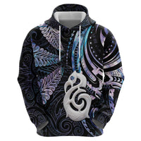 New Zealand Aotearoa Hoodie Maori Hei Manaia Purple Paua Shell DT04 - Polynesian Pride