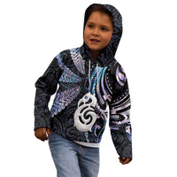 New Zealand Aotearoa Kid Hoodie Maori Hei Manaia Purple Paua Shell DT04 - Polynesian Pride
