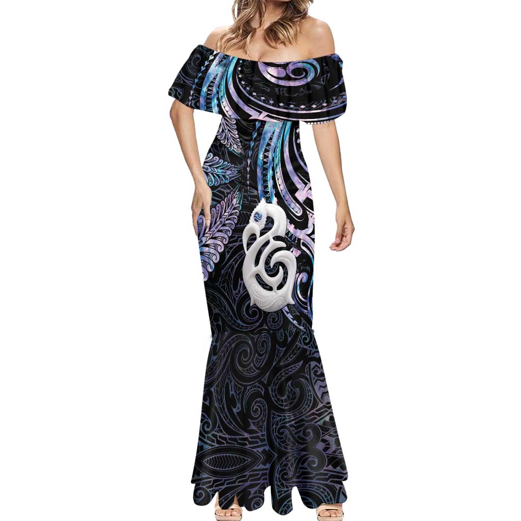 New Zealand Aotearoa Mermaid Dress Maori Hei Manaia Purple Paua Shell DT04 - Polynesian Pride