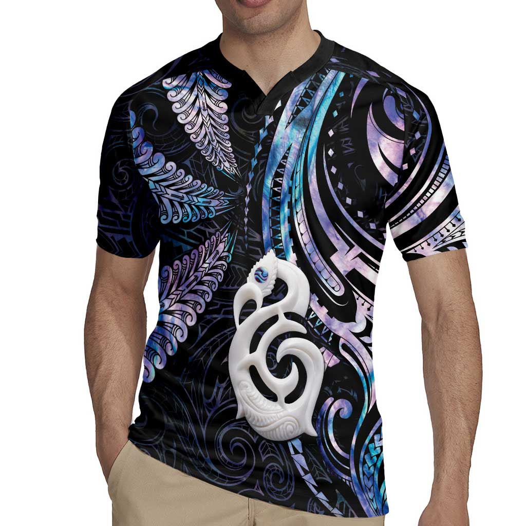 New Zealand Aotearoa Rugby Jersey Maori Hei Manaia Purple Paua Shell