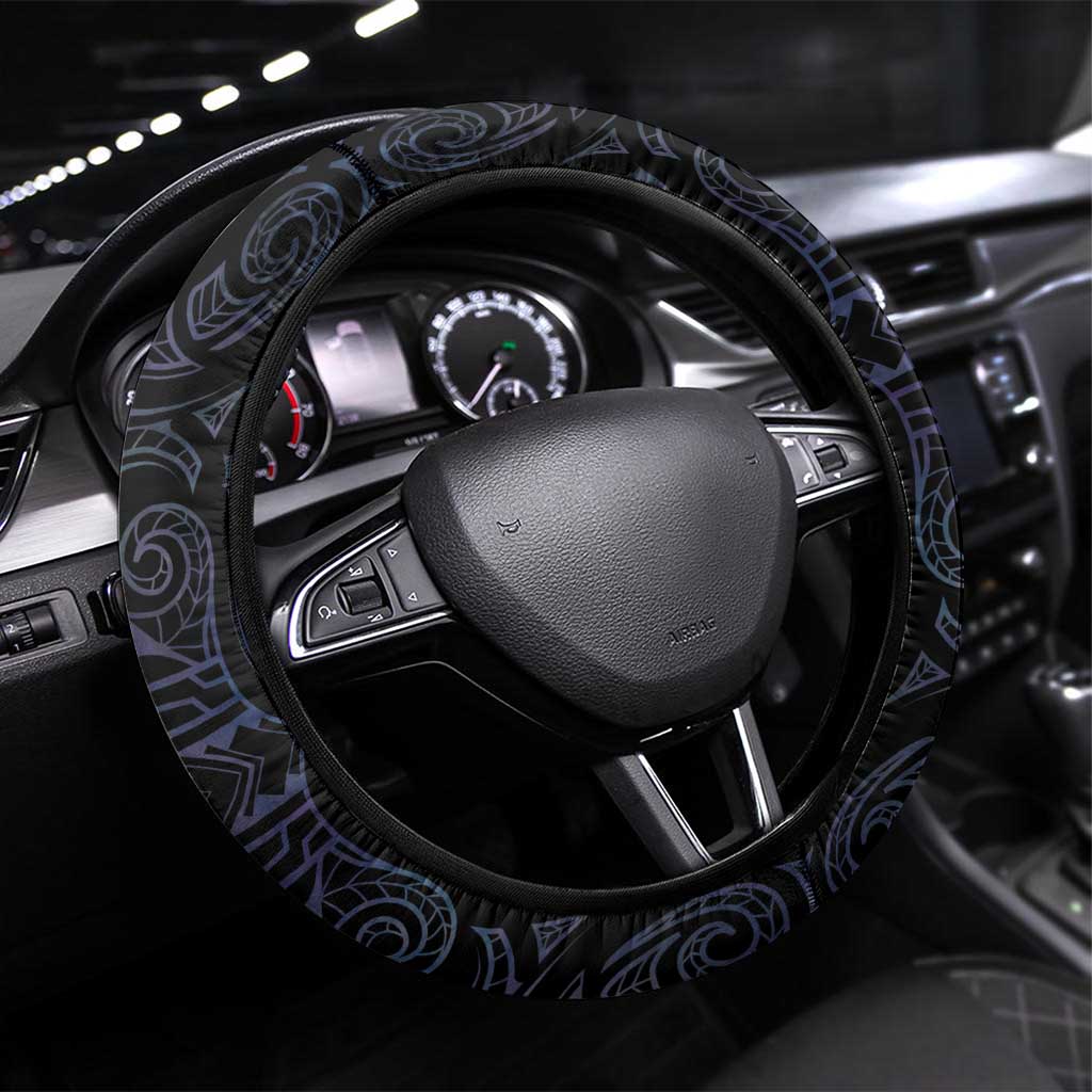 New Zealand Aotearoa Steering Wheel Cover Maori Hei Manaia Purple Paua Shell DT04 Universal Fit Purple - Polynesian Pride