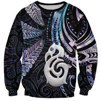 New Zealand Aotearoa Sweatshirt Maori Hei Manaia Purple Paua Shell DT04 Unisex Purple - Polynesian Pride