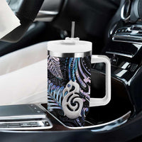 New Zealand Aotearoa Tumbler With Handle Maori Hei Manaia Purple Paua Shell
