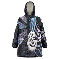 New Zealand Aotearoa Wearable Blanket Hoodie Maori Hei Manaia Purple Paua Shell DT04 One Size Purple - Polynesian Pride