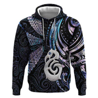 New Zealand Aotearoa Zip Hoodie Maori Hei Manaia Purple Paua Shell DT04 Pullover Hoodie Purple - Polynesian Pride