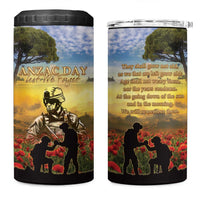 New Zealand ANZAC Day 4 in 1 Can Cooler Tumbler The Ode Remembrance And Poppy DT04 One Size: 16 oz Yellow - Polynesian Pride