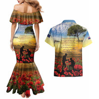 New Zealand ANZAC Day Couples Matching Mermaid Dress and Hawaiian Shirt The Ode Remembrance And Poppy DT04 - Polynesian Pride
