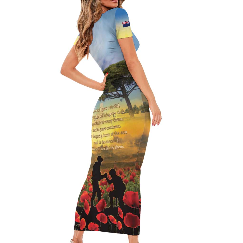 New Zealand ANZAC Day Family Matching Short Sleeve Bodycon Dress and Hawaiian Shirt The Ode Remembrance And Poppy DT04 - Polynesian Pride