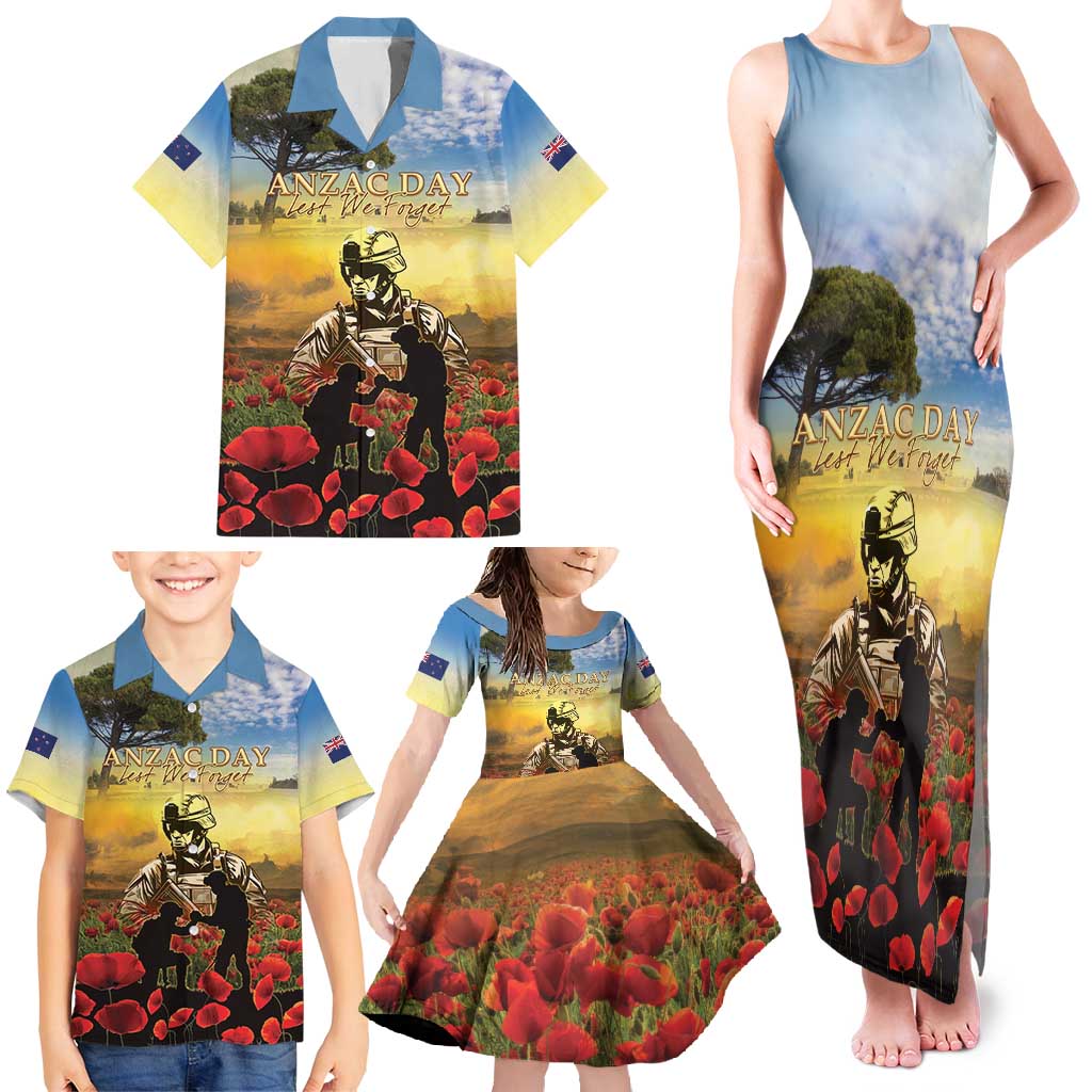 New Zealand ANZAC Day Family Matching Tank Maxi Dress and Hawaiian Shirt The Ode Remembrance And Poppy DT04 - Polynesian Pride