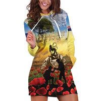 New Zealand ANZAC Day Hoodie Dress The Ode Remembrance And Poppy DT04 Yellow - Polynesian Pride
