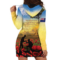 New Zealand ANZAC Day Hoodie Dress The Ode Remembrance And Poppy DT04 - Polynesian Pride