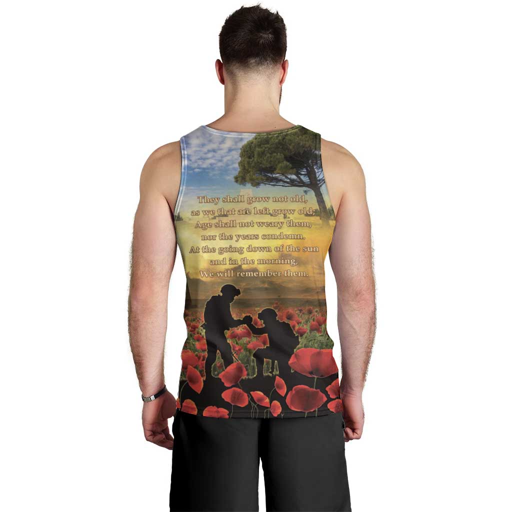 New Zealand ANZAC Day Men Tank Top The Ode Remembrance And Poppy DT04 - Polynesian Pride