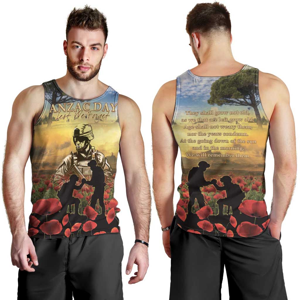 New Zealand ANZAC Day Men Tank Top The Ode Remembrance And Poppy DT04 - Polynesian Pride