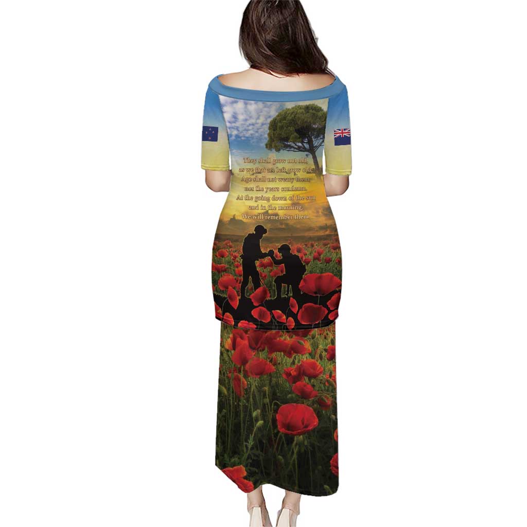 New Zealand ANZAC Day Puletasi The Ode Remembrance And Poppy