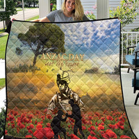 New Zealand ANZAC Day Quilt The Ode Remembrance And Poppy DT04 Yellow - Polynesian Pride