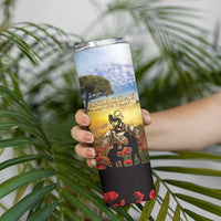 New Zealand ANZAC Day Skinny Tumbler The Ode Remembrance And Poppy DT04 - Polynesian Pride