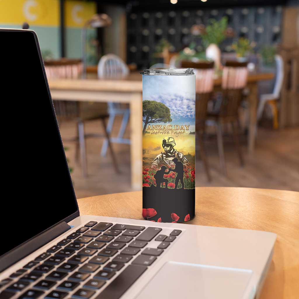 New Zealand ANZAC Day Skinny Tumbler The Ode Remembrance And Poppy DT04 - Polynesian Pride