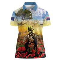 New Zealand ANZAC Day Women Polo Shirt The Ode Remembrance And Poppy DT04 Female Yellow - Polynesian Pride