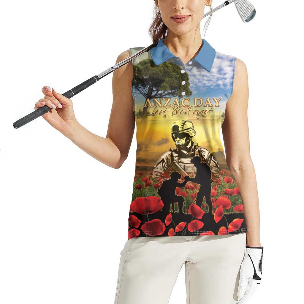 New Zealand ANZAC Day Women Sleeveless Polo Shirt The Ode Remembrance And Poppy DT04 - Polynesian Pride