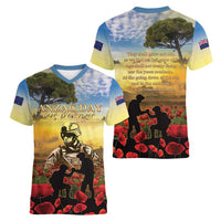 New Zealand ANZAC Day Women V-Neck T-Shirt The Ode Remembrance And Poppy DT04 - Polynesian Pride