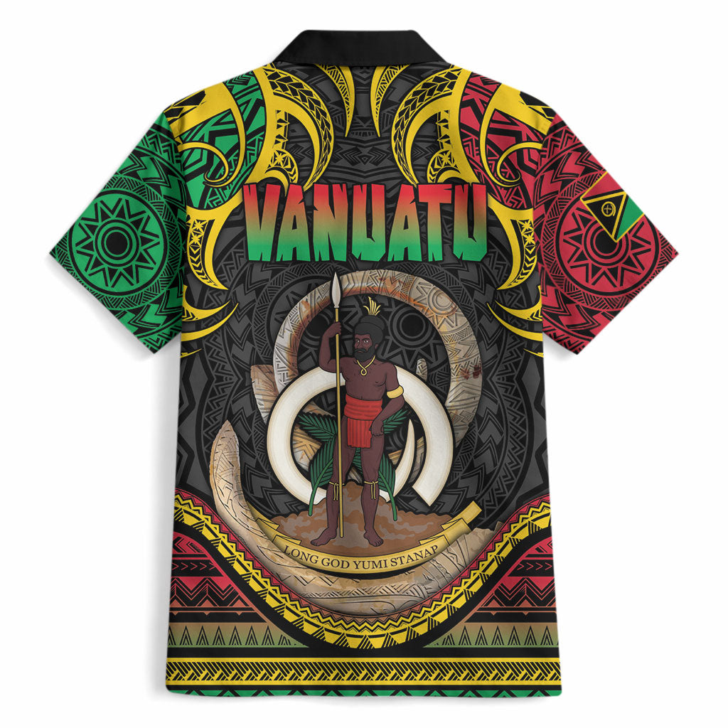 Vanuatu Language Week Hawaiian Shirt Boar Tusk Warrior Tribal Floral Pattern