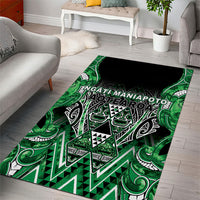 Aotearoa Ngati Maniapoto Area Rug Maori Tribal Green Paua Shell Pattern DT05 - Polynesian Pride