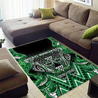 Aotearoa Ngati Maniapoto Area Rug Maori Tribal Green Paua Shell Pattern DT05 - Polynesian Pride