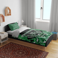 Aotearoa Ngati Maniapoto Bedding Set Maori Tribal Green Paua Shell Pattern DT05 - Polynesian Pride