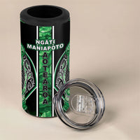 Aotearoa Ngati Maniapoto 4 in 1 Can Cooler Tumbler Maori Tribal Green Paua Shell Pattern DT05 - Polynesian Pride