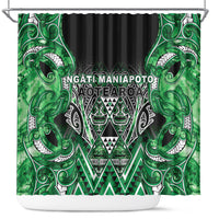 Aotearoa Ngati Maniapoto Shower Curtain Maori Tribal Green Paua Shell Pattern DT05 Green - Polynesian Pride