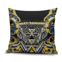 Aotearoa Ngati Raukawa Pillow Cover Maori Tribal Yellow And Navy Paua Shell Pattern DT05 Yellow - Polynesian Pride