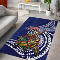 Samoa Christmas Area Rug Santa Riding Sea Turtle DT05 - Polynesian Pride