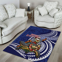Samoa Christmas Area Rug Santa Riding Sea Turtle DT05 - Polynesian Pride