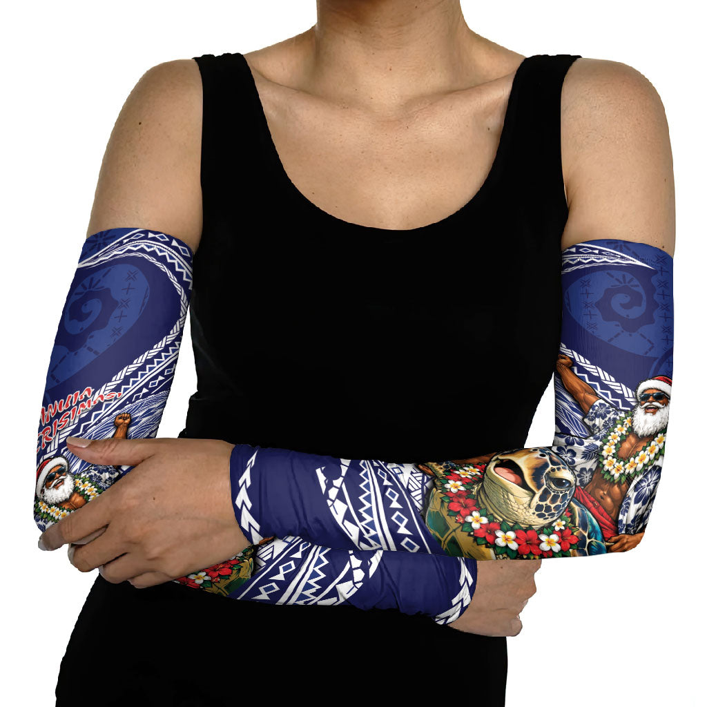 Samoa Christmas Arm Sleeves Santa Riding Sea Turtle DT05 - Polynesian Pride