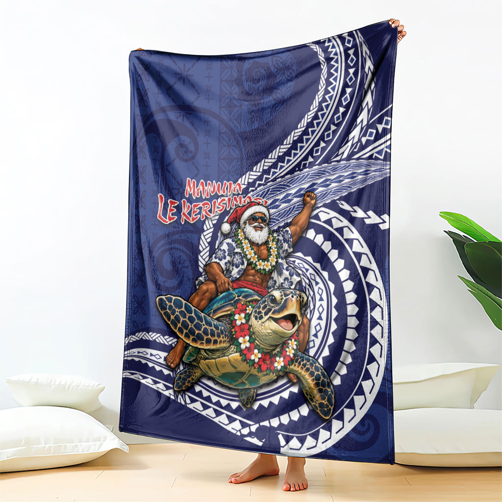 Samoa Christmas Blanket Santa Riding Sea Turtle DT05 - Polynesian Pride
