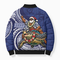 Samoa Christmas Bomber Puffer Jacket Santa Riding Sea Turtle DT05 - Polynesian Pride